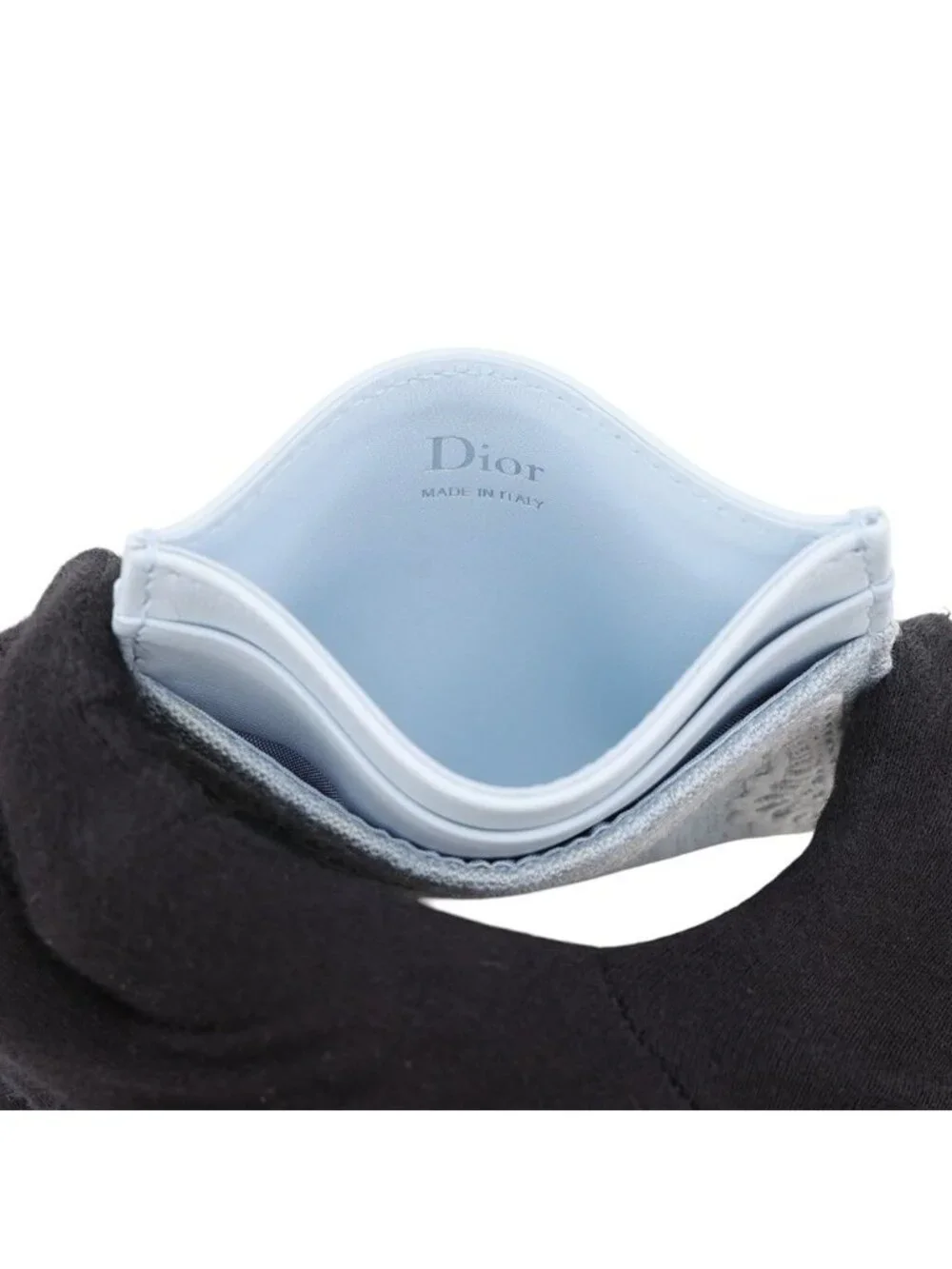 Dior Card Case Oblique Embroidery Lace